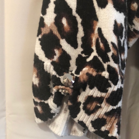 White House Black Market Animal Print Cardigan Small - Picture 4 of 7